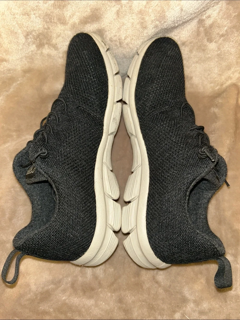 Woolloomooloo Fraser Black Merino Wool Knit Slip On Elastic Lace Sneaker EU 39